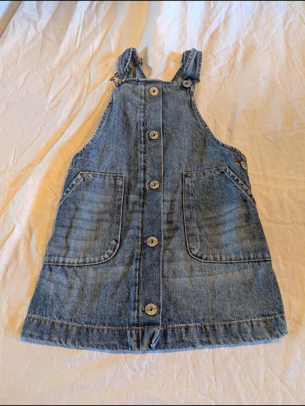 2/30$ OshKosh B'gosh Light Blue Denim Button-Front Kids Overall Dress